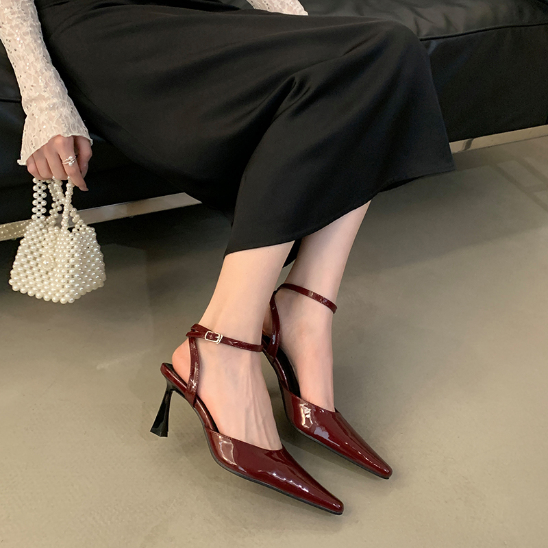 2024 Fall New European American Style Pointed Toe Open Back Sandals Women's High Heel Shoes - Image 4