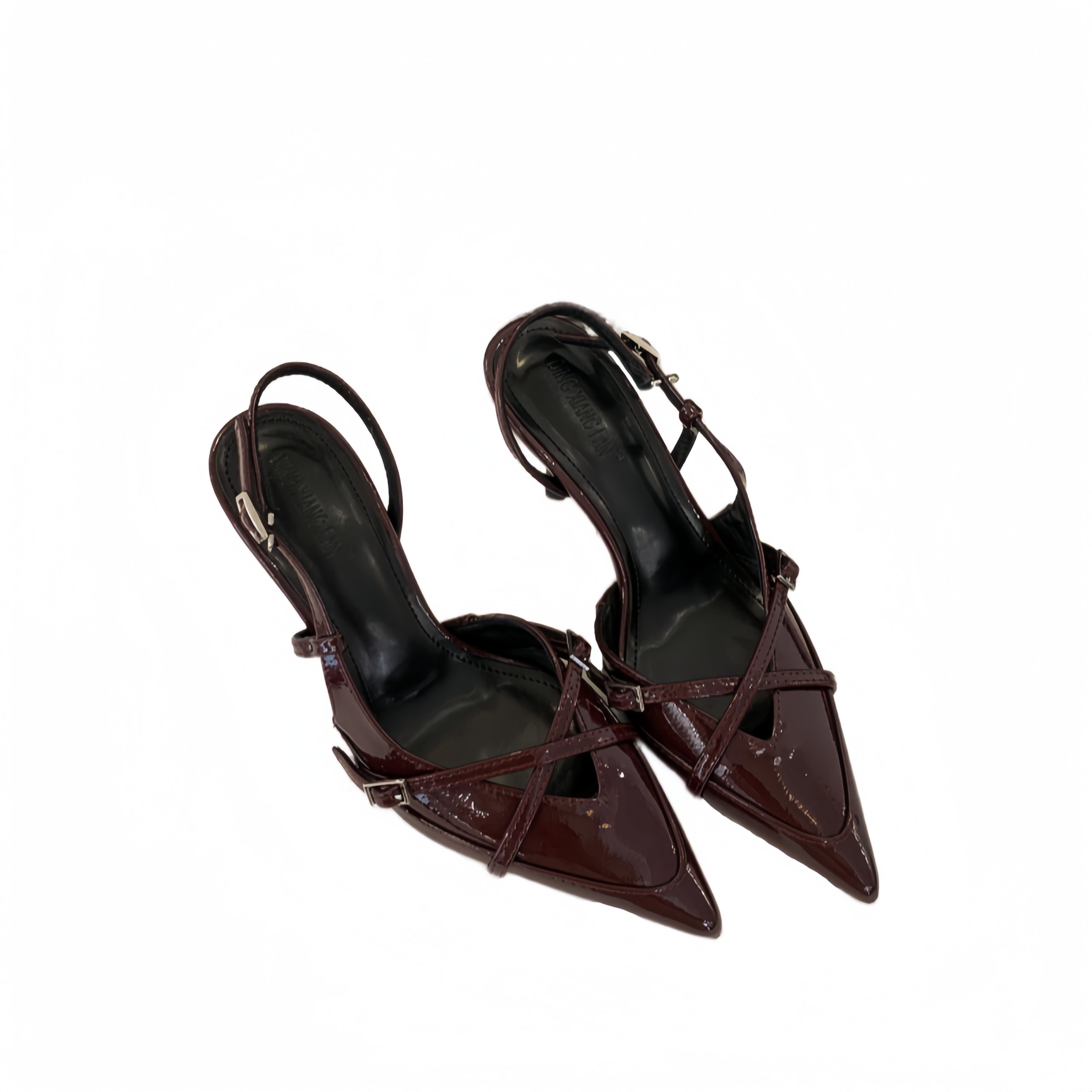 2025 Spring Summer New Women's Fashion Pointed Toe Strap Sandals Elegant Versatile Thin Heel Shallow Mouth High Heels - Image 5