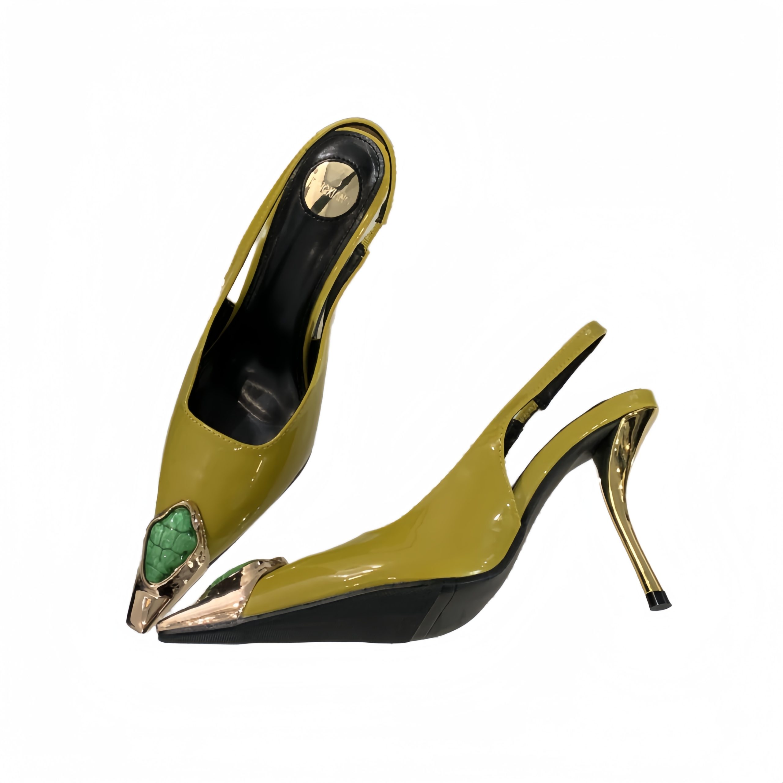2025 Spring Summer Fashion Show Style European American Pointed Toe High Heel Shoes Light Luxury Gemstone Decorated Closed Toe Sandals - Image 5