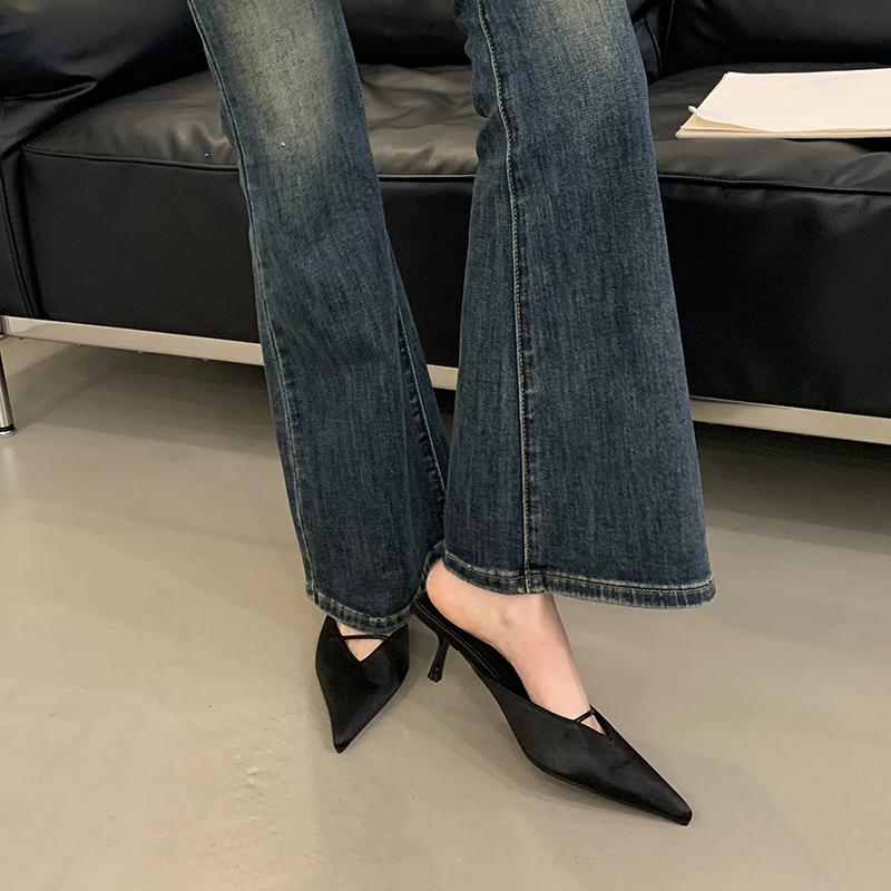 2025 Spring Summer New Fashion High Heel Women's Shoes French Simple Elegant Shallow Mouth Pointed Toe Sandals - Image 3