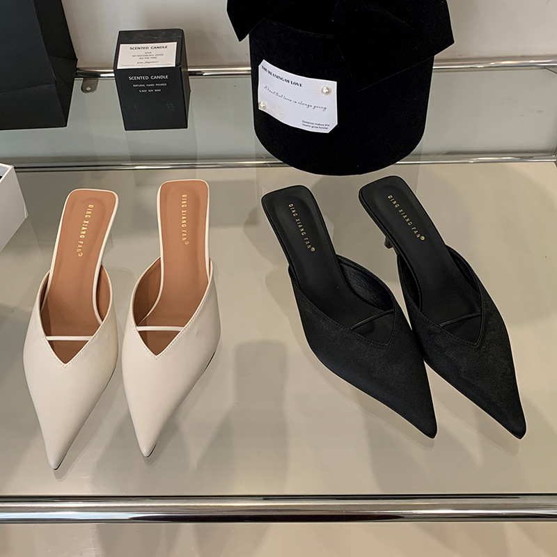 2025 Spring Summer New Fashion High Heel Women's Shoes French Simple Elegant Shallow Mouth Pointed Toe Sandals - Image 4