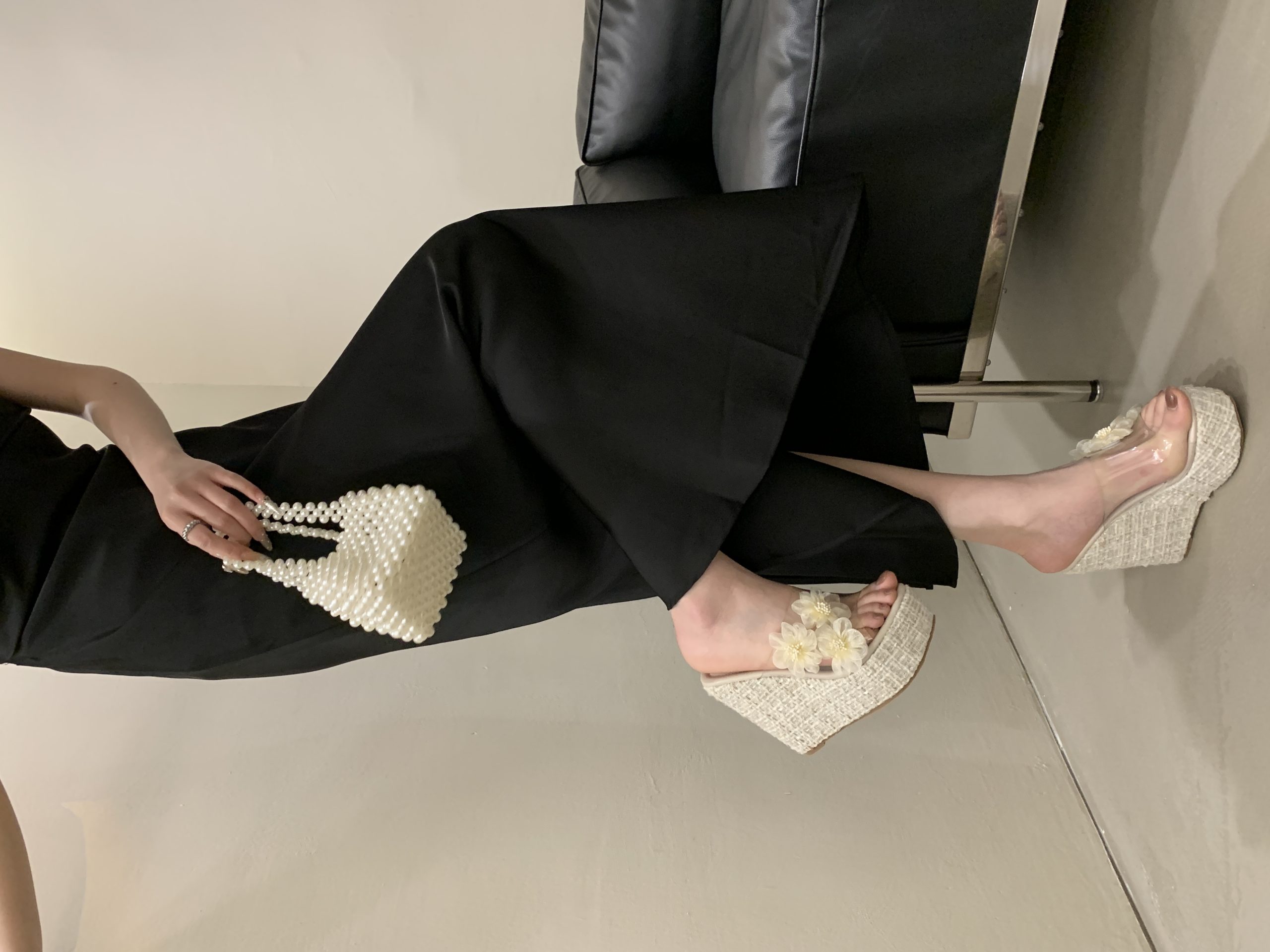 Vacation Style 2025 New Flower Decorated Wedge High Heel Sandals Slippers 35-40 Size 13CM - Image 4