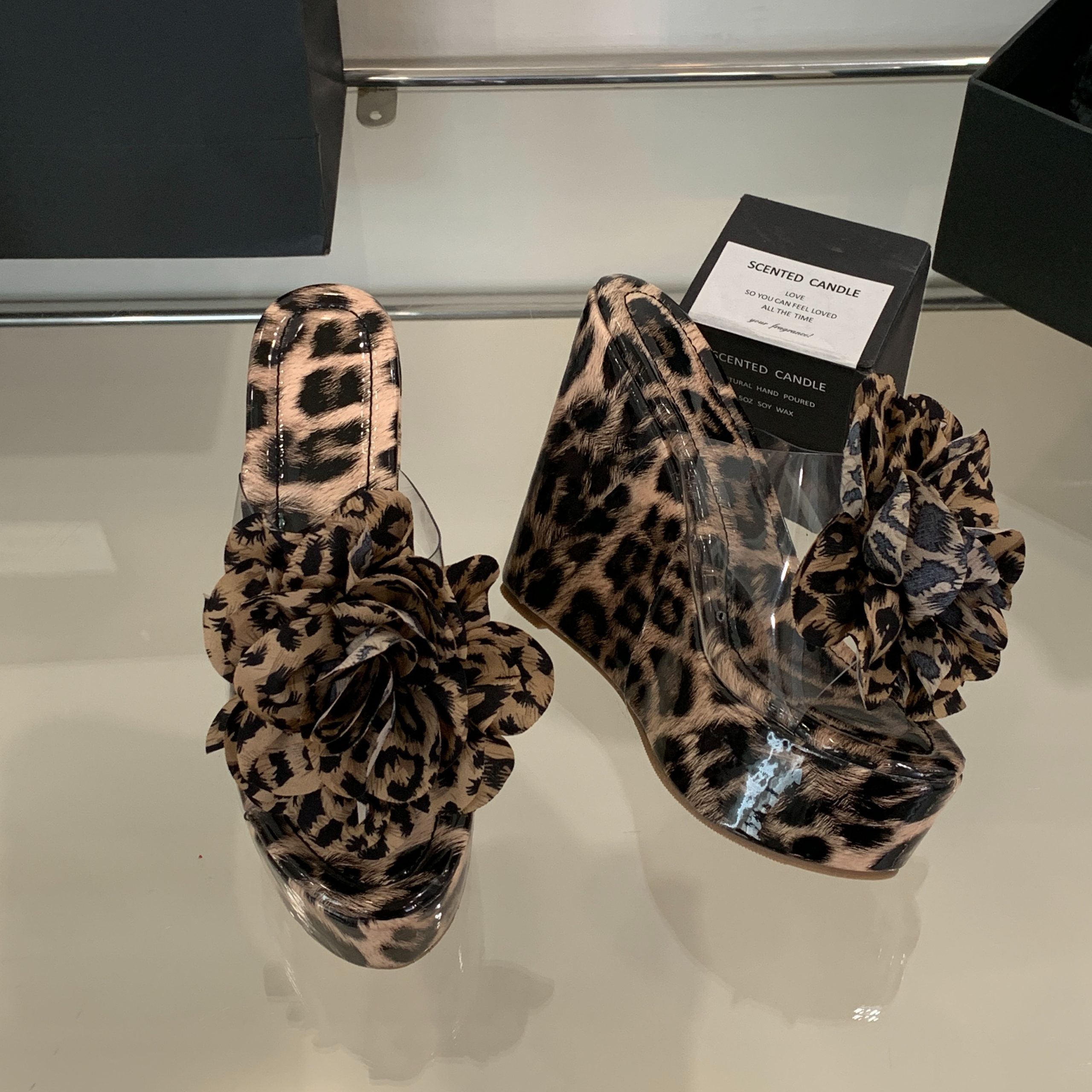 Leopard Floral 2025 New Style Wedge 13CM High Heel Women's Sandals Slippers 35-40 Size Versatile Women's Shoes - Image 5
