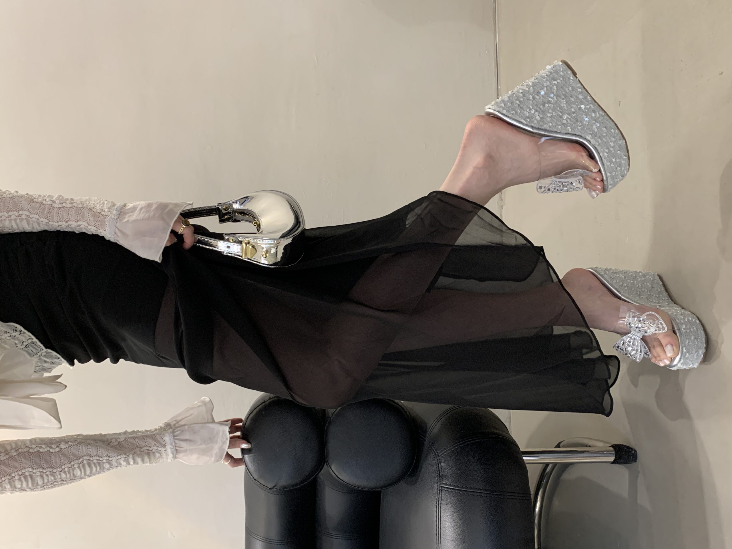 Rhinestone Bow 2025 New Style Wedge 13CM High Heel Women's Sandals Slippers 35-40 Size Versatile Women's Shoes - Image 4