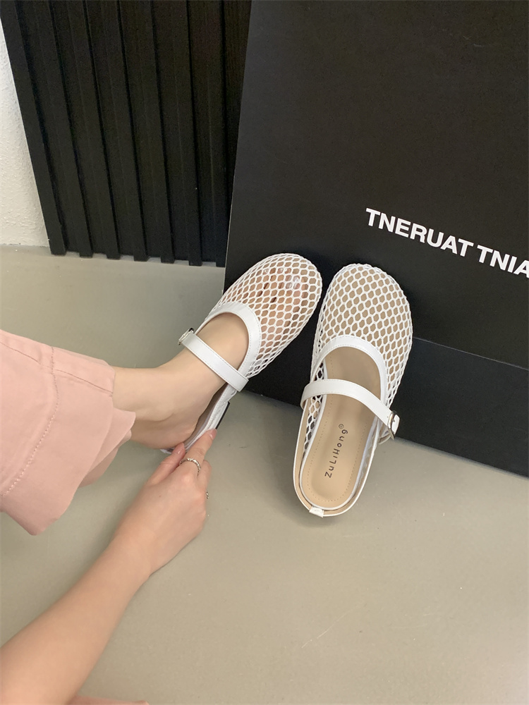 French Style Open Toe Slippers for Women 2026 Summer New Hollow Woven One-Strap Sandals - Image 4