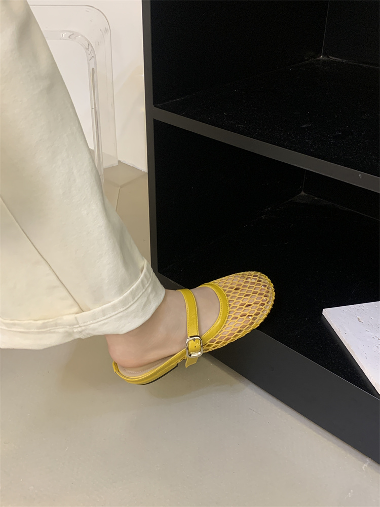 French Style Open Toe Slippers for Women 2026 Summer New Hollow Woven One-Strap Sandals - Image 3