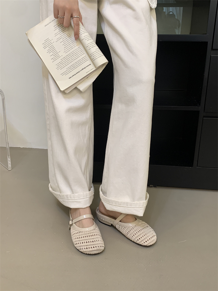 French Vacation Woven Low Heel Mules for Women 2026 Spring Summer Dress Shoes - Image 4