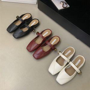 Korean Dongdaemun Artistic Half Slipper Women's 2026 Spring Simple Commuter One-Step Backless Sandal