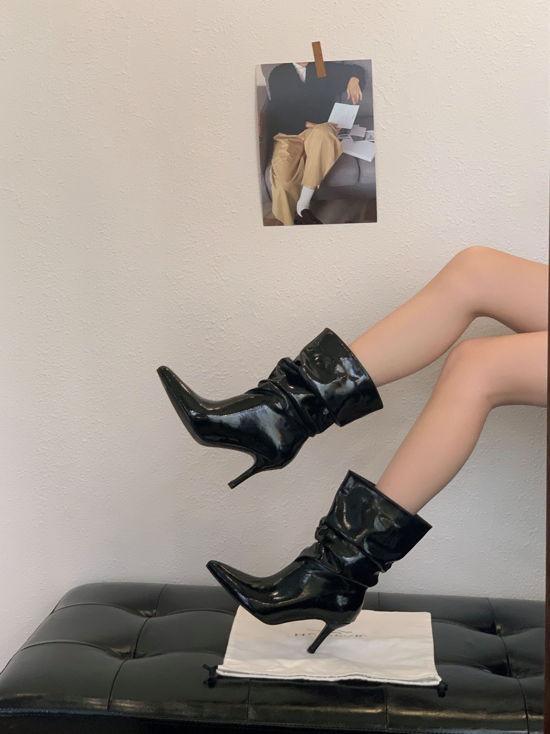BUBUFLY Pointed Toe High Heel Ankle Boots Women 2026 New Autumn Winter Stacked Chunky Boots - Image 3